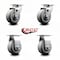 Service Caster 4 Inch Thermoplastic Rubber Caster Set with Roller Bearings 2 Swivel 2 Rigid SCC-20S420-TPRRF-2-R-2 - alternate 5